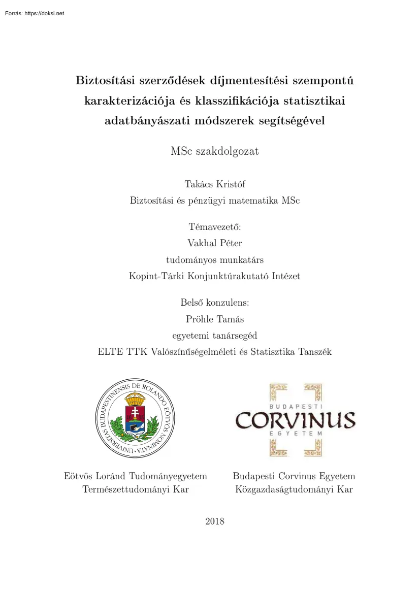 Takács Kristóf - Biztosítási szerződések díjmentesítési szempontú karakterizációja és