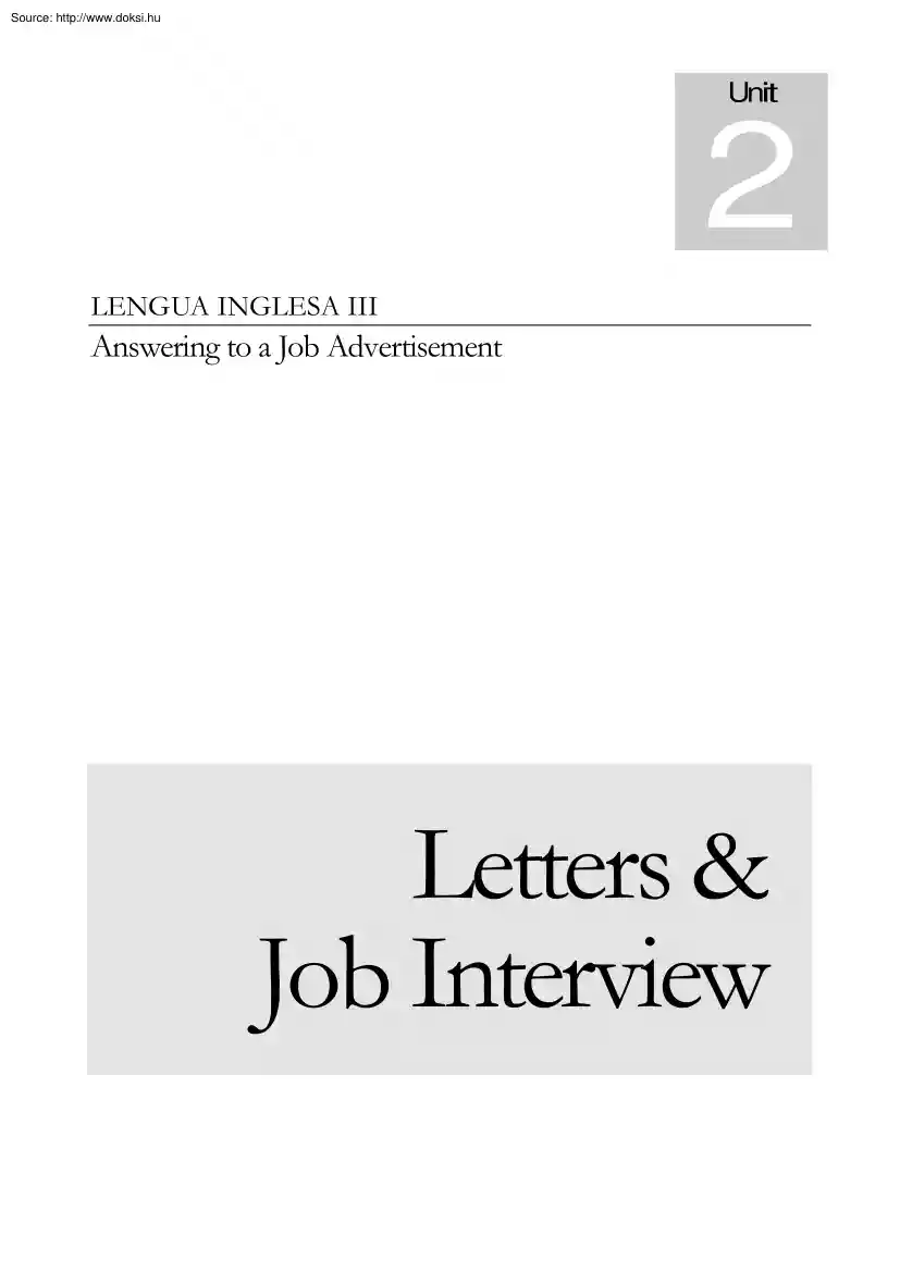 Letters and job interview