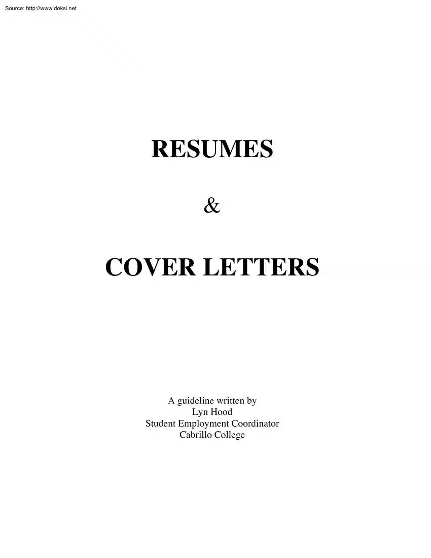 Lyn Hood - Resumes and Cover Letters