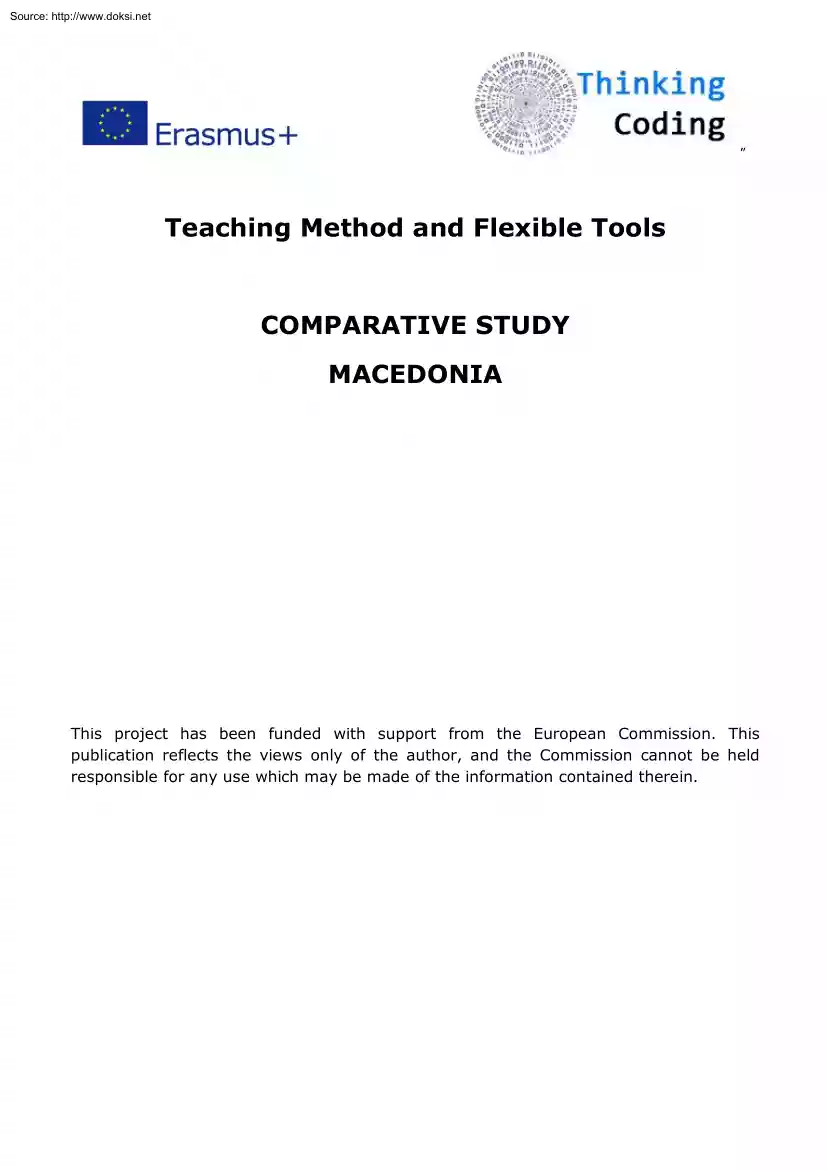 Teaching Method and Flexible Tools, Comparative Study, Macedonia