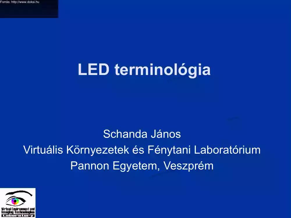 Schanda János - LED terminológia