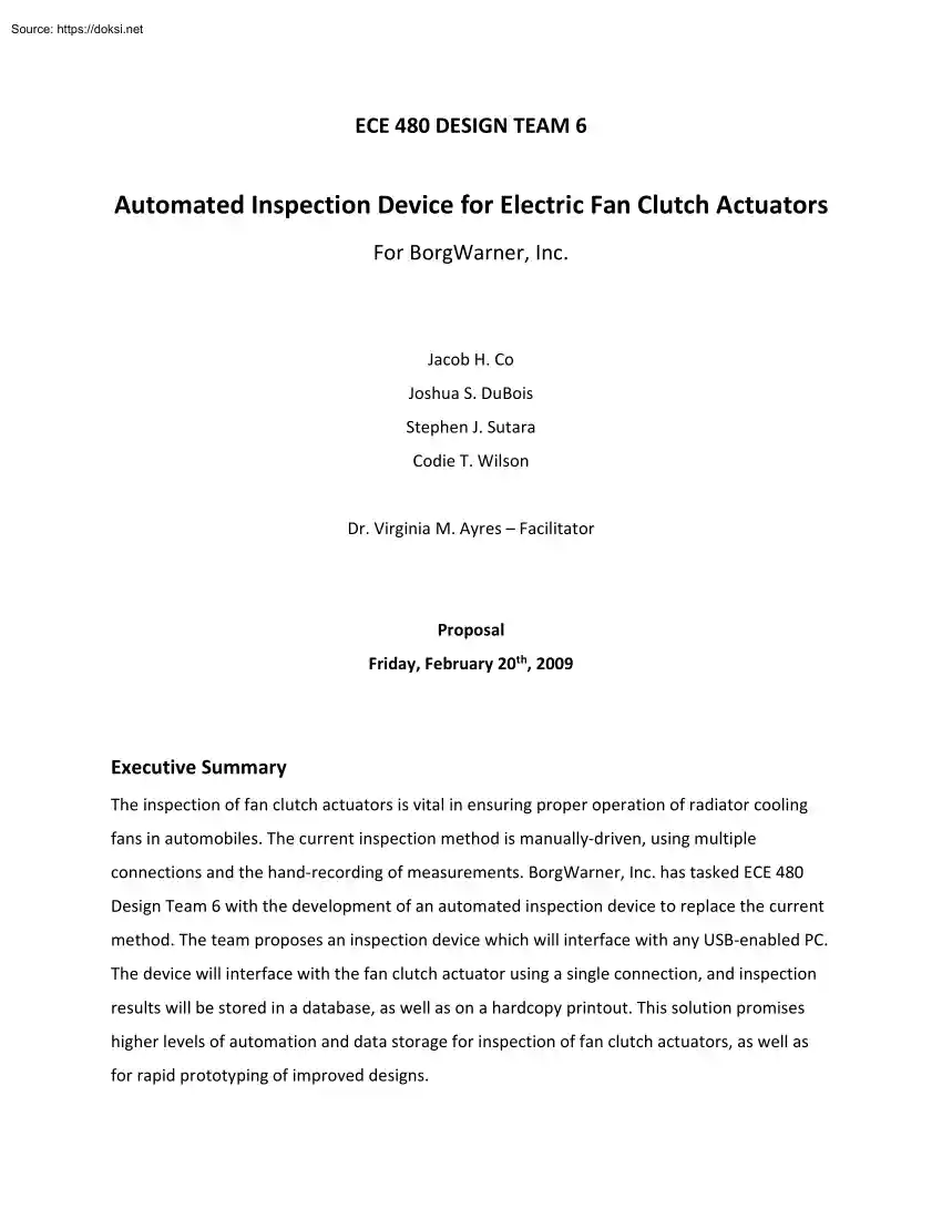 Co-DuBois-Sutara - Automated Inspection Device for Electric Fan Clutch Actuators