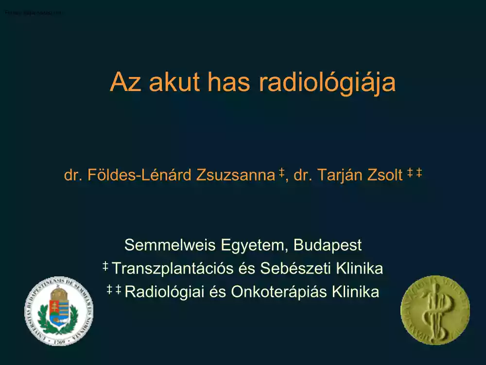 Földes-Tarján - Az akut has radiológiája