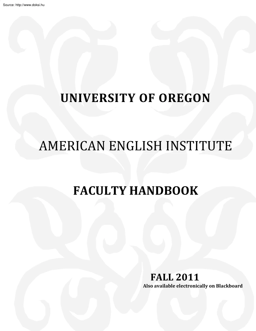Faculty handbook