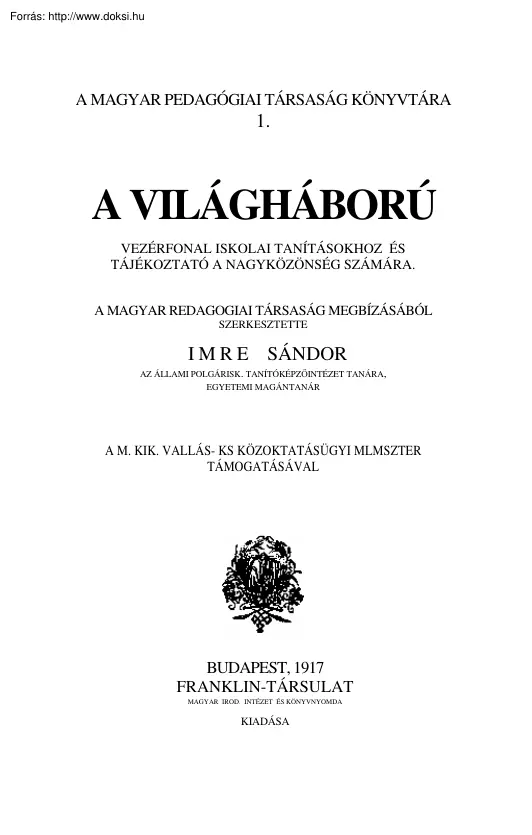 Imre Sándor - A világháború