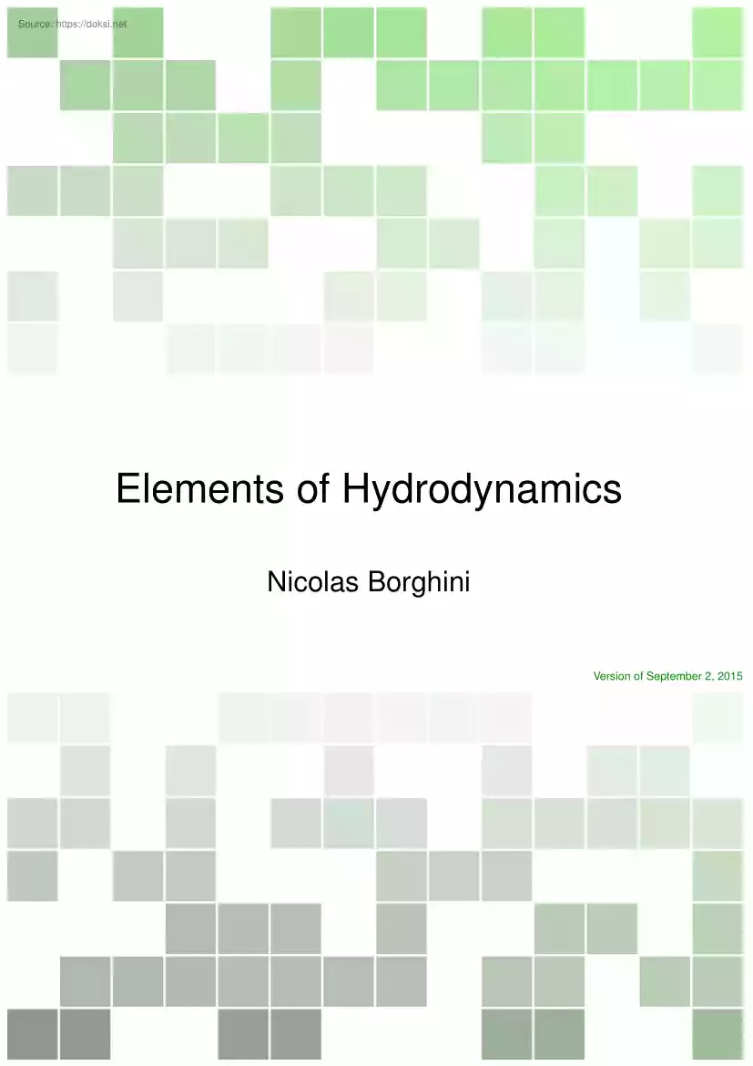 Nicolas Borghini - Elements of Hydrodynamics
