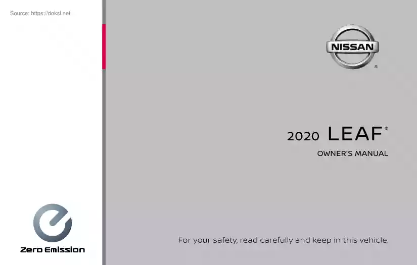 Nissan Leaf 2020, owners manual