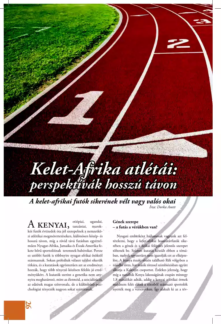 Dorka Anett - Kelet-Afrika atlétái, perspektívák hosszú távon