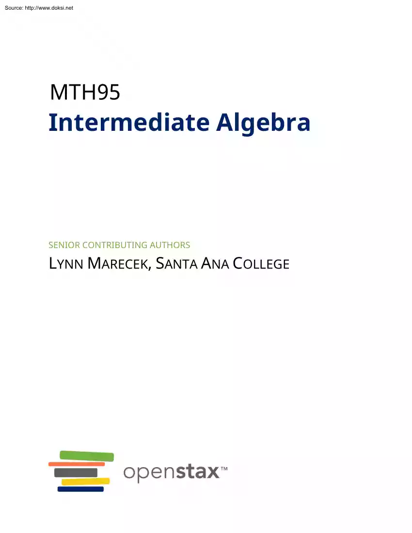 Lynn Marecek - Intermediate Algebra