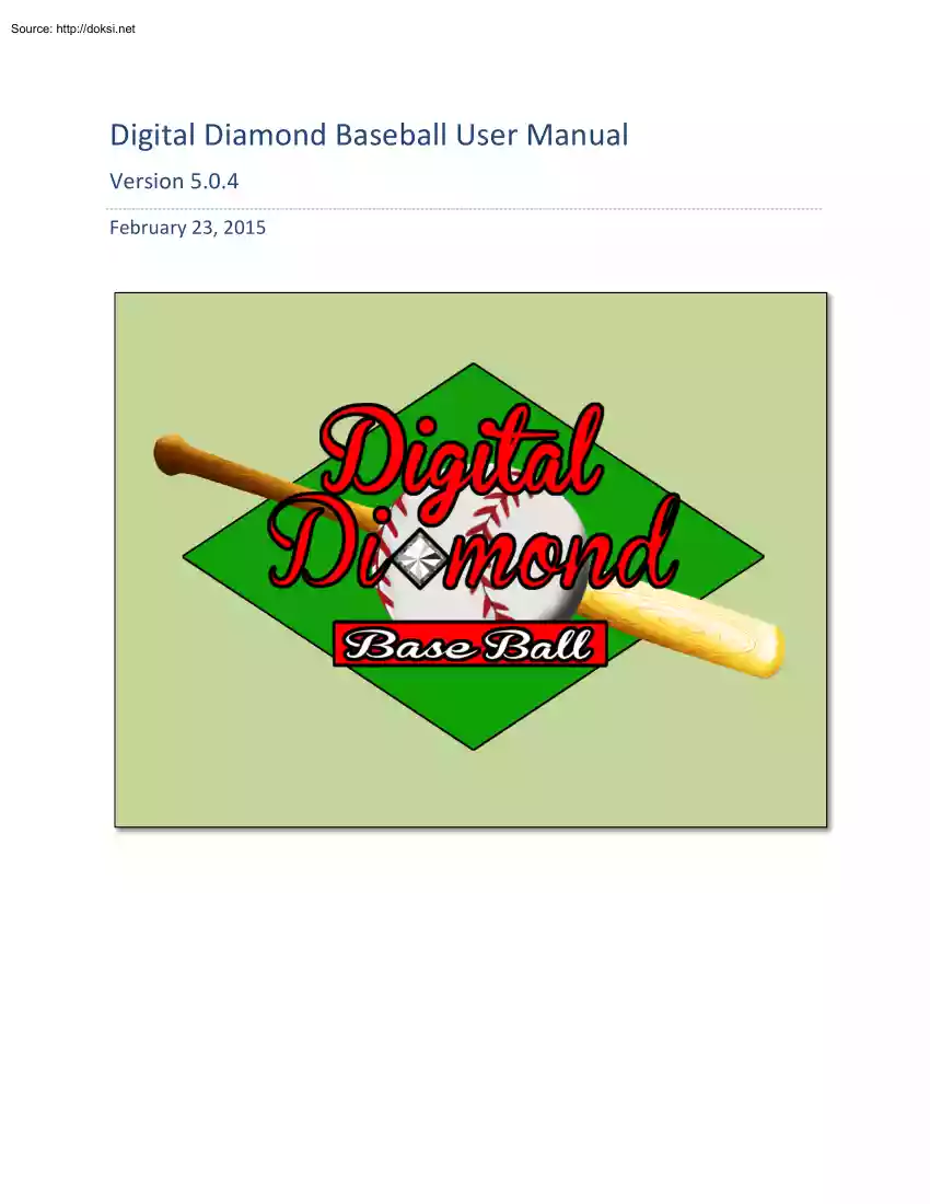 Digital Diamond Baseball User Manual