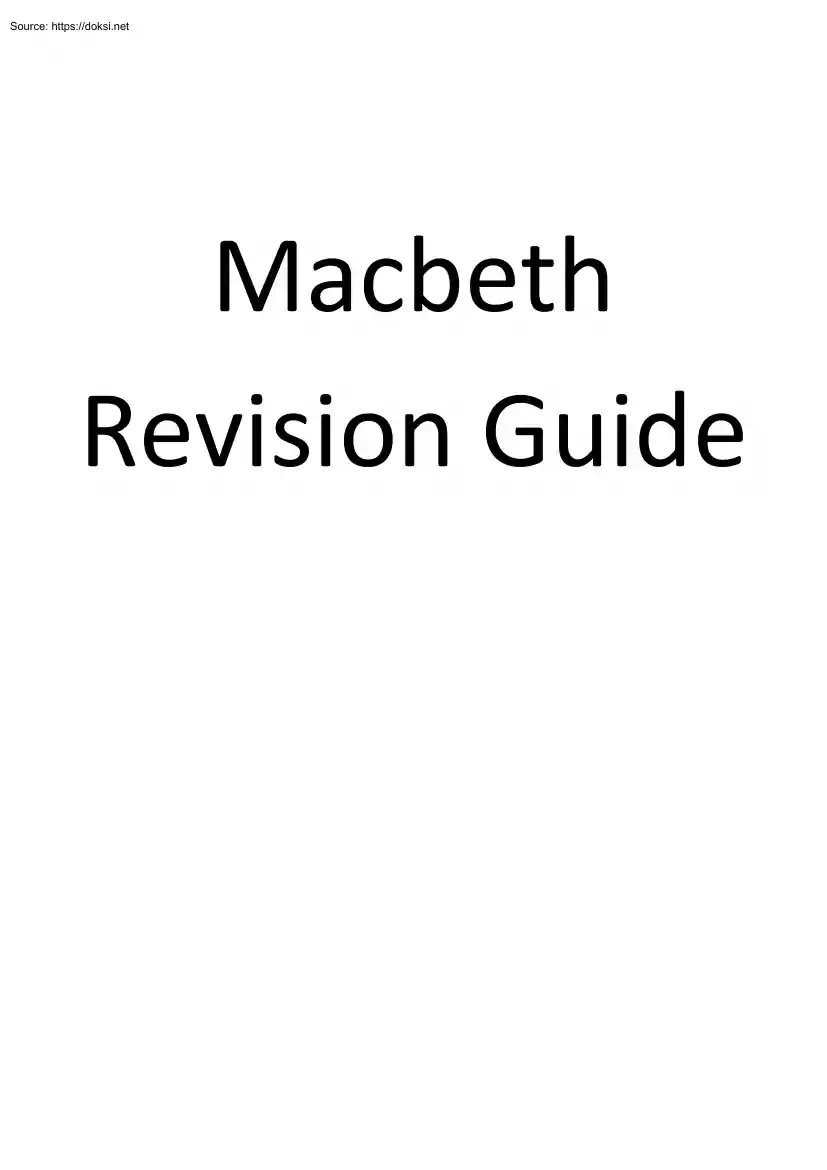Macbeth Revision Guide