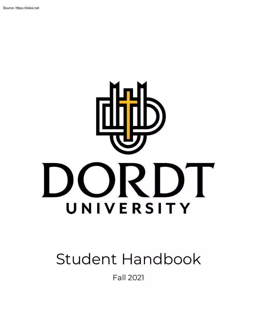 Dordt University, Student Handbook