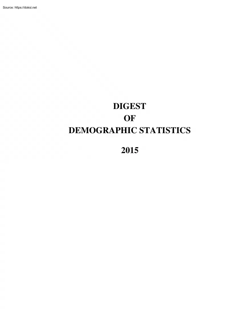 Digest of Demographic Statistics