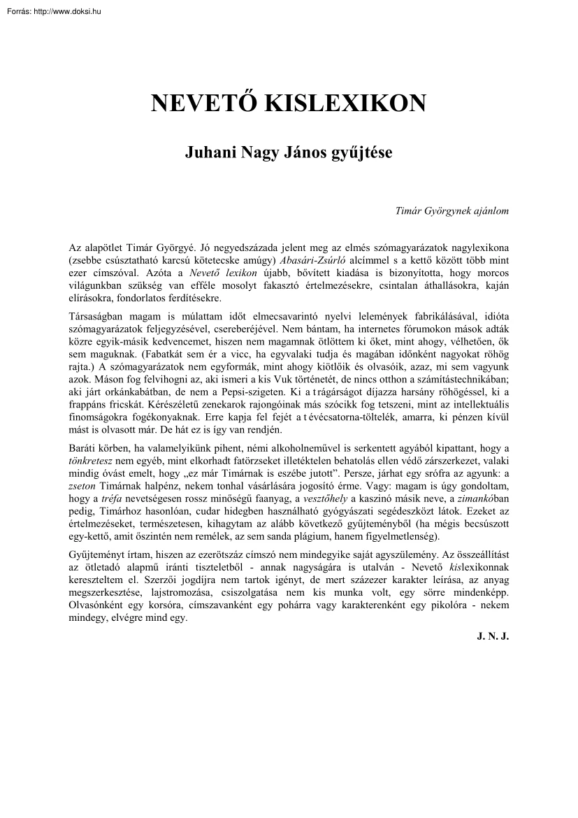 Juhai Nagy János - Nevető Kislexikon