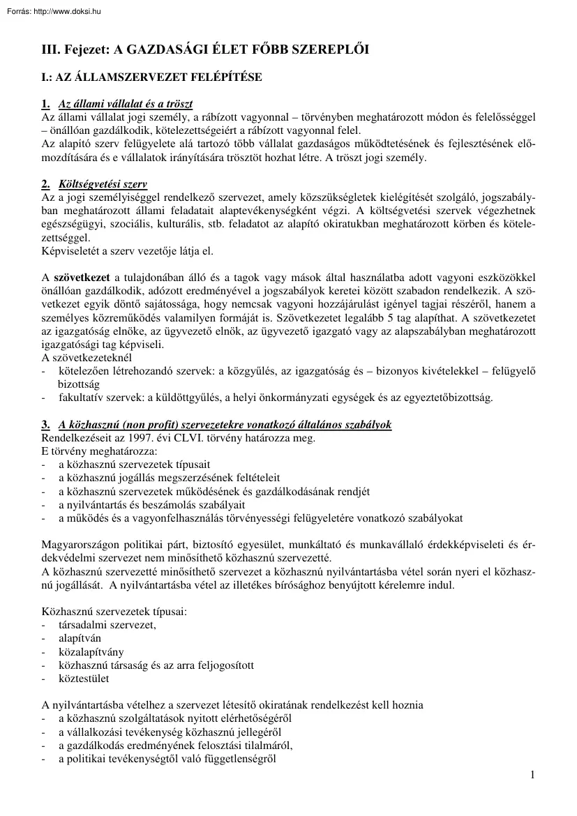 PSZF Gazdasági jog 2 jegyzet, 2000