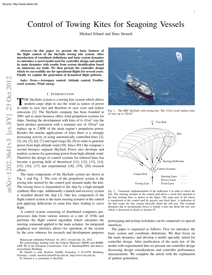 Erhard-Strauch - Control of Towing Kites for Seagoing Vessels
