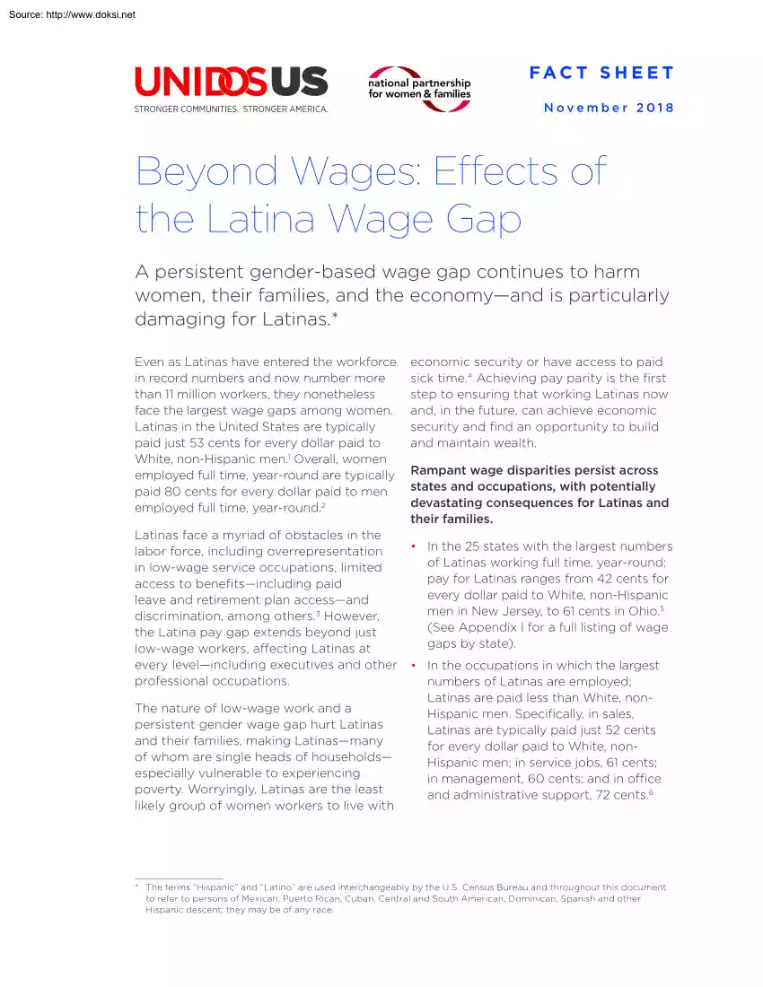 Beyond Wages, Effects of the Latina Wage Gap