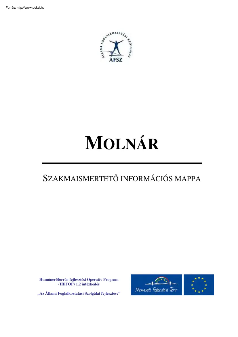Molnár, szakmaismertető információs mappa