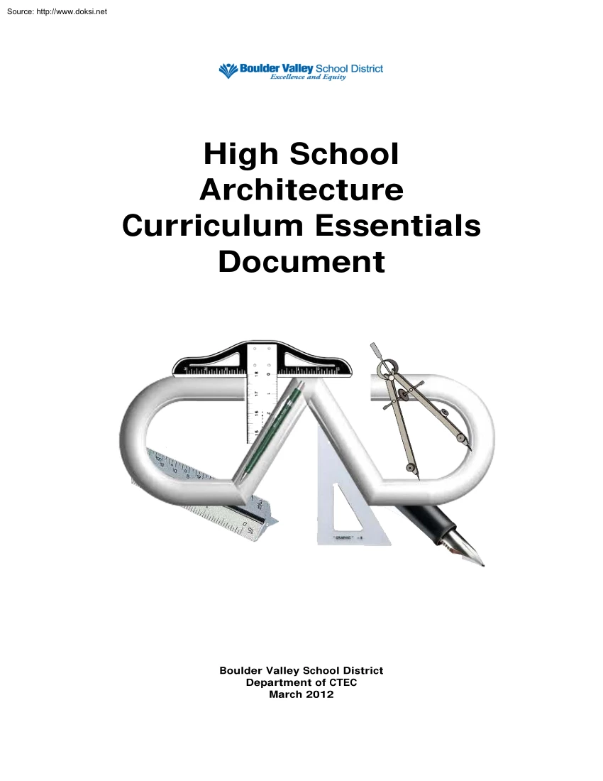 High School Architecture Curriculum Essentials Document