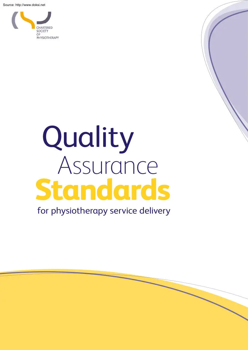 Quality Assurance Standards for Physiotheraphy Service Delivery