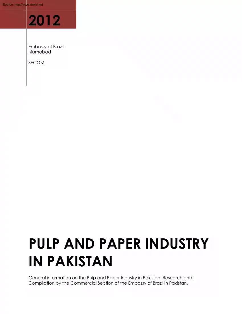 Pulp and Paper Industry in Pakistan