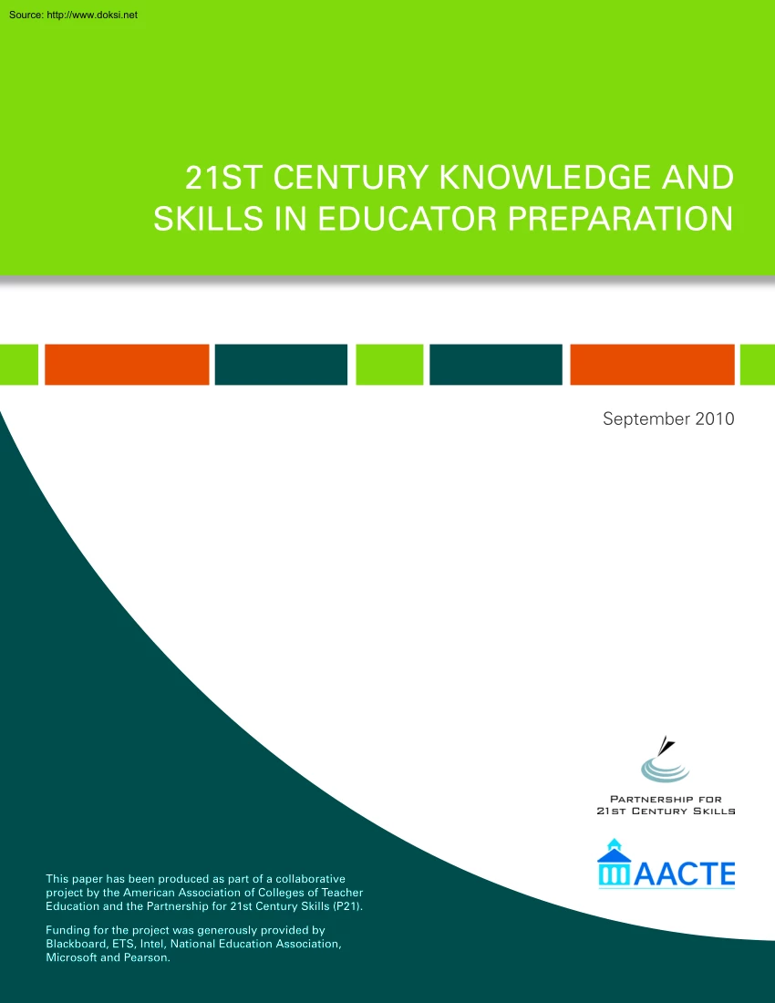 21St Century Knowledge and Skills in Educator Preparation