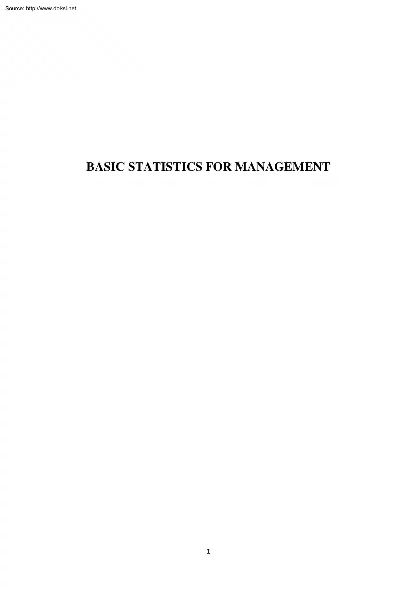 Basic statistics for management