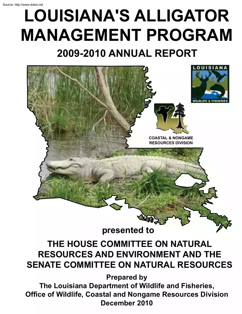 Louisiana Alligator Management Program, 2009-2010 Annual Report