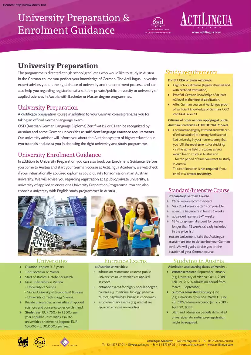University Preparation and Enrolment Guidance