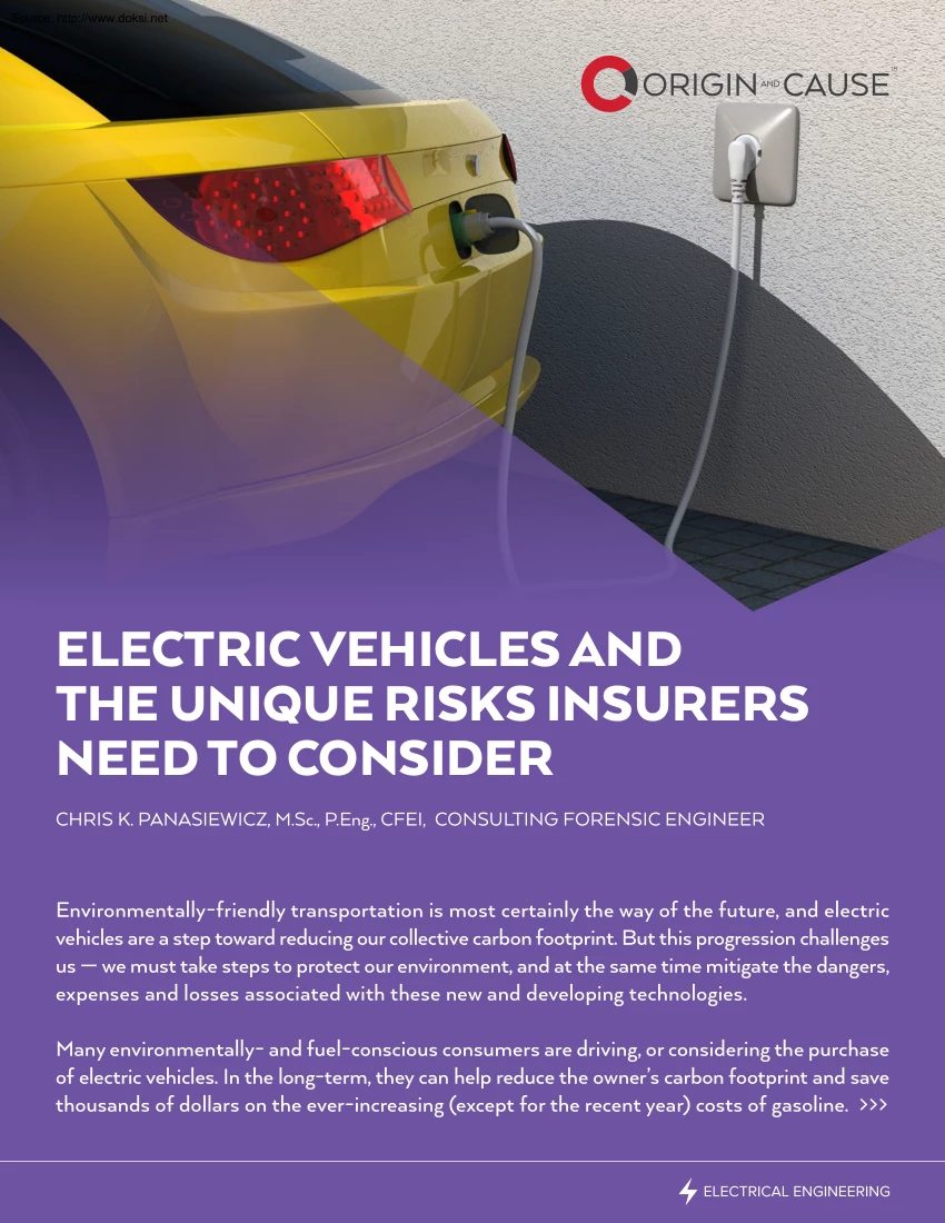 Chris K. Panasiewicz - Electric Vehicles and the Unique Risks Insurers Need to Consider