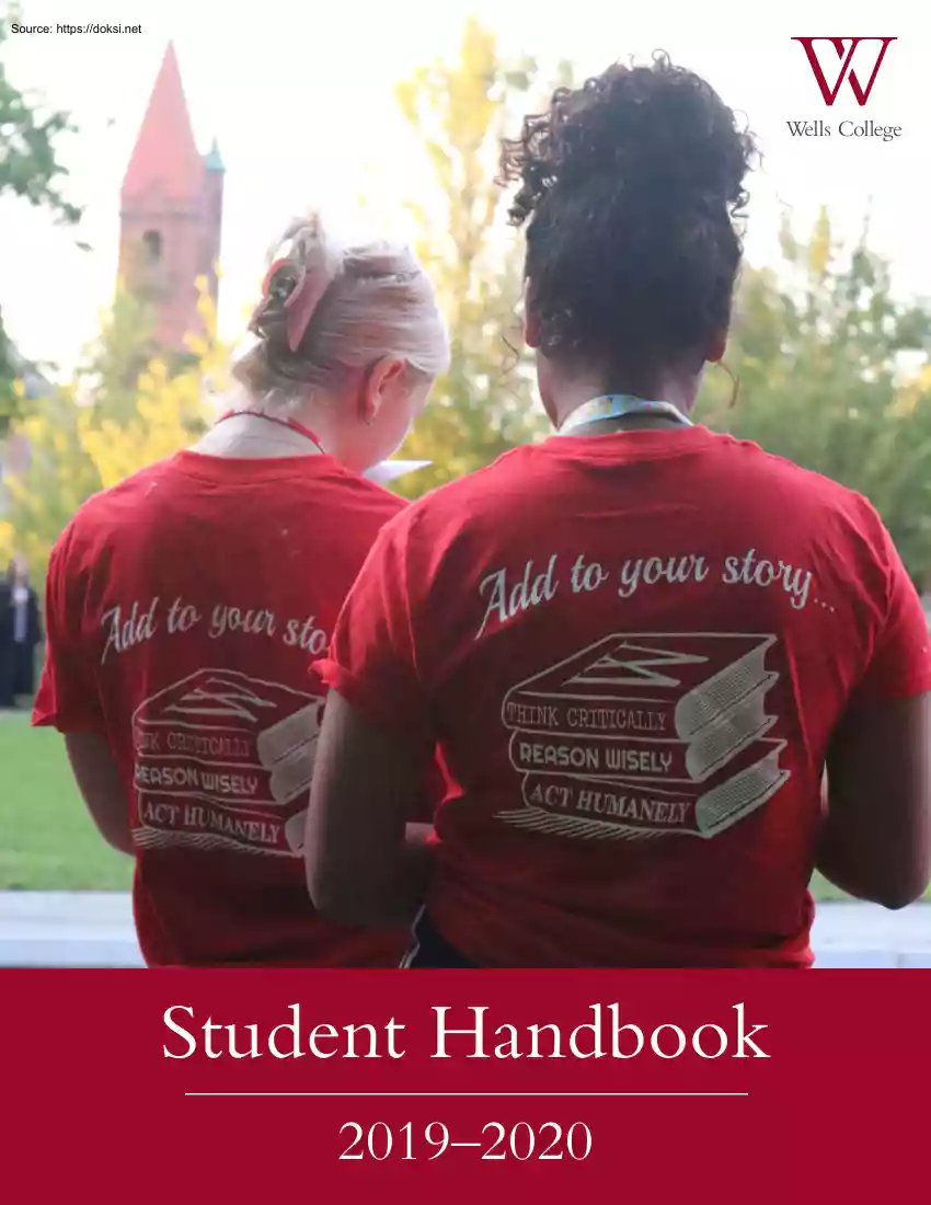 Wells College Student Handbook, Student Handbook