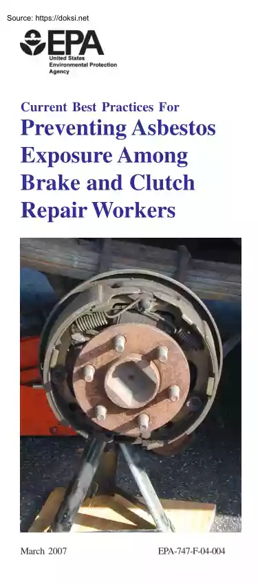 Current Best Practices For Preventing Asbestos Exposure Among Brake and Clutch Repair Workers