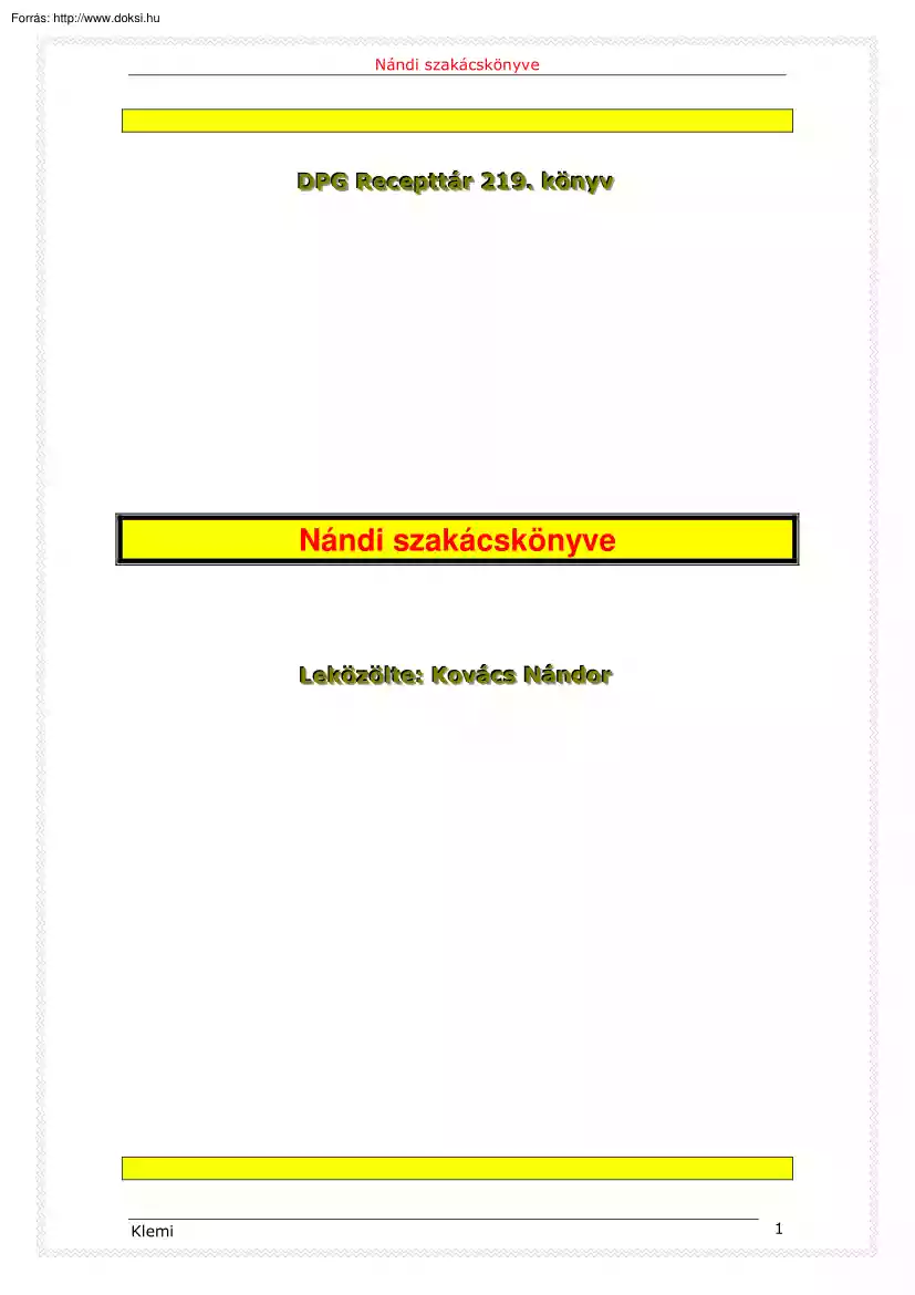 Kovács Nándor - Nándi szakácskönyve