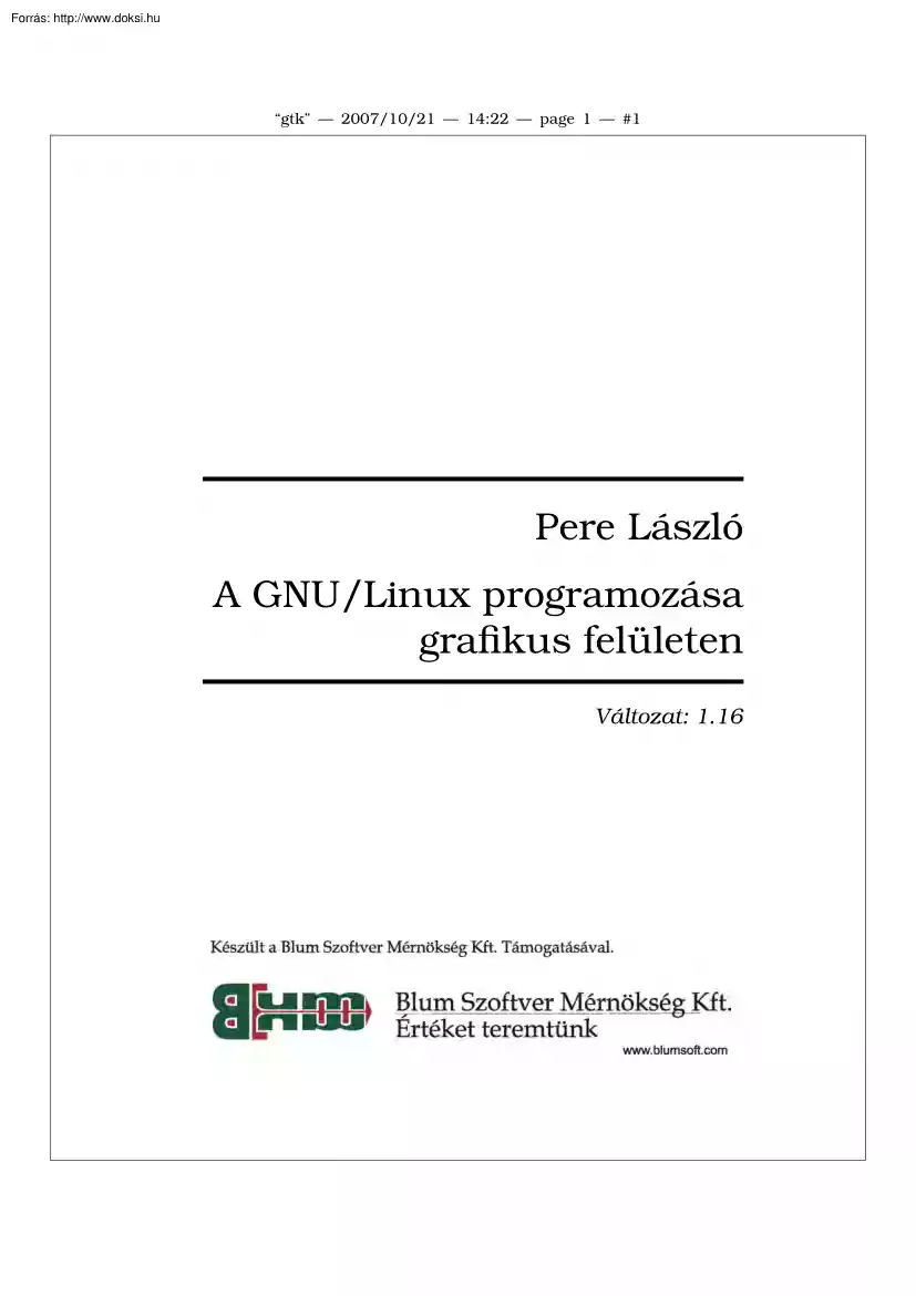 Pere László - A GNU-Linux programozása grafikus felületen