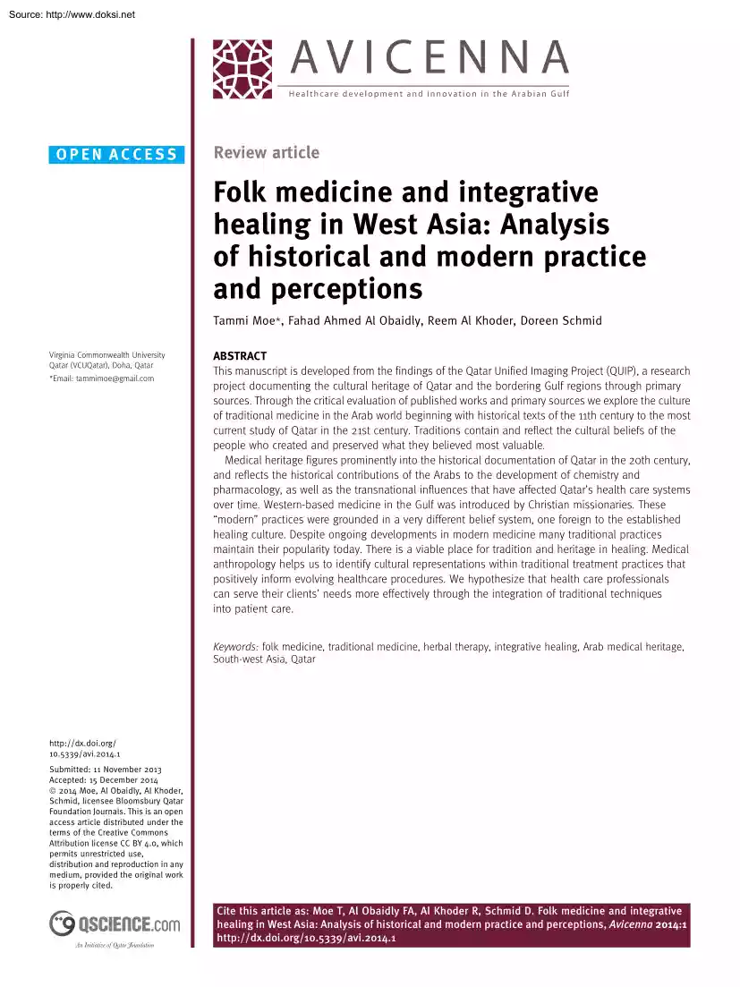 Moe-Obaidly-Khoder - Folk Medicine and Integrative Healing in West Asia, Analysis of Historical and Modern Practice and Perceptions
