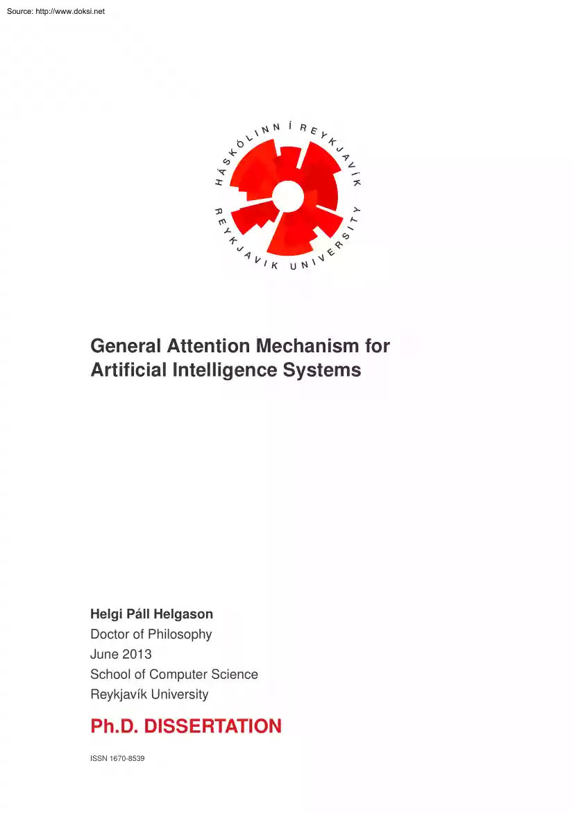 Helgi Páll Helgason - General Attention Mechanism for Artificial Intelligence Systems