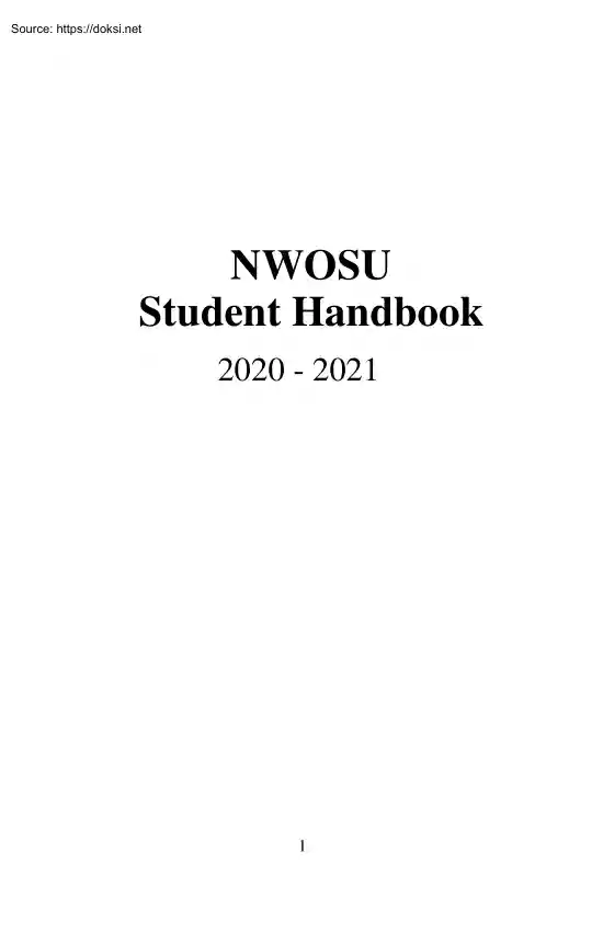 NWOSU, Student Handbook