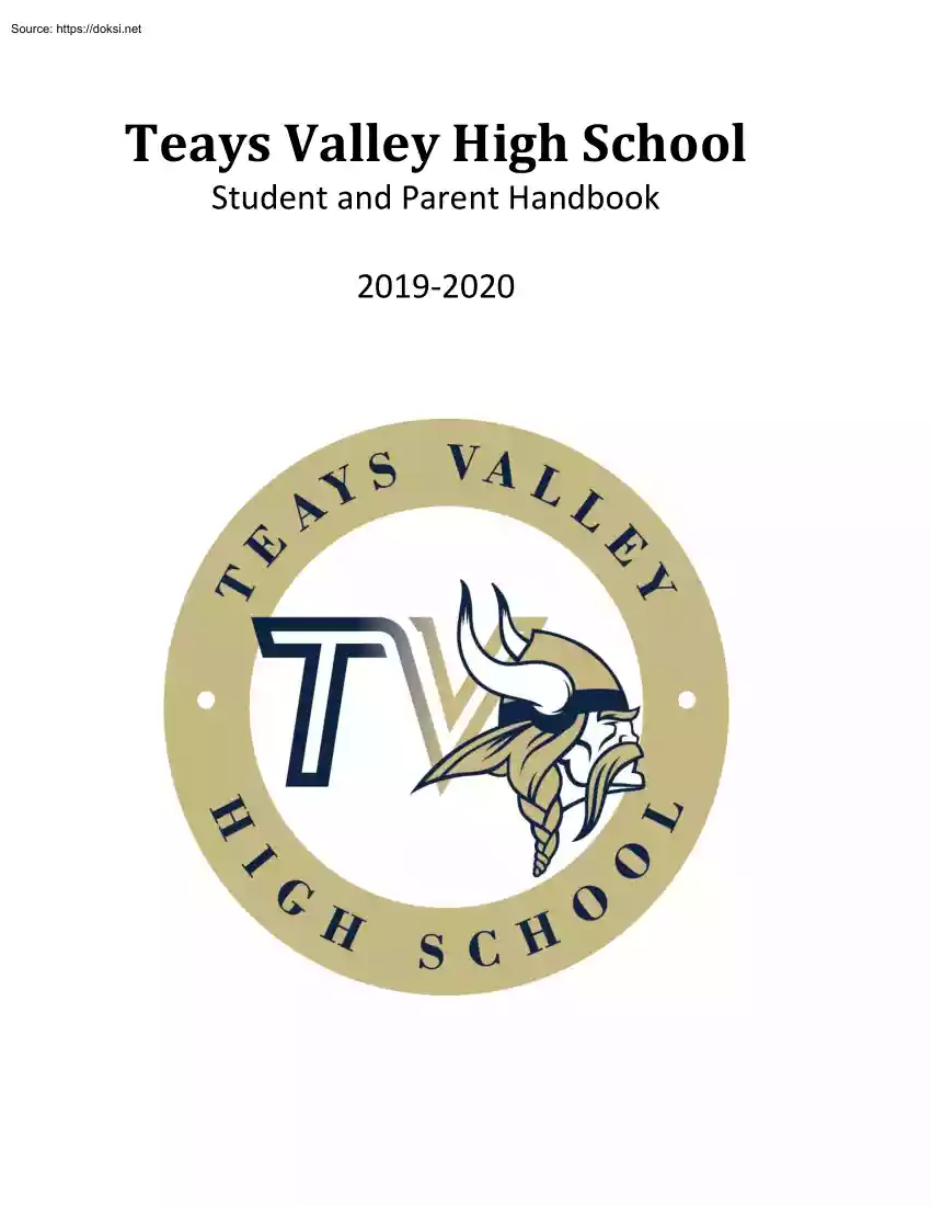 Teays Valley High School, Student and Parent Handbook