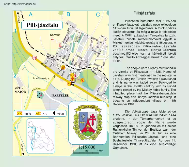 Pilisjászfalu térképe és rövid története