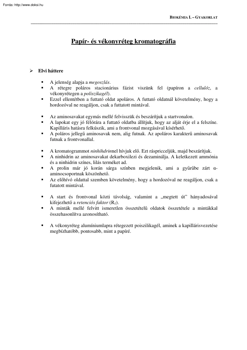 Papír- és vékonyréteg kromatográfia