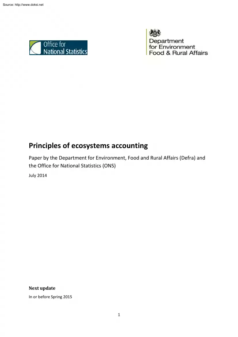Principles of Ecosystems Accounting
