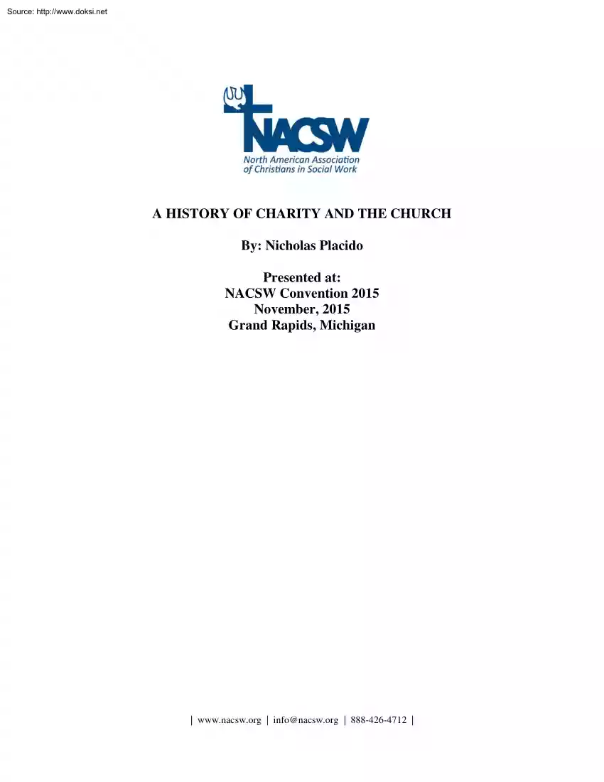 Nicholas Placido - A History of Charity and the Church