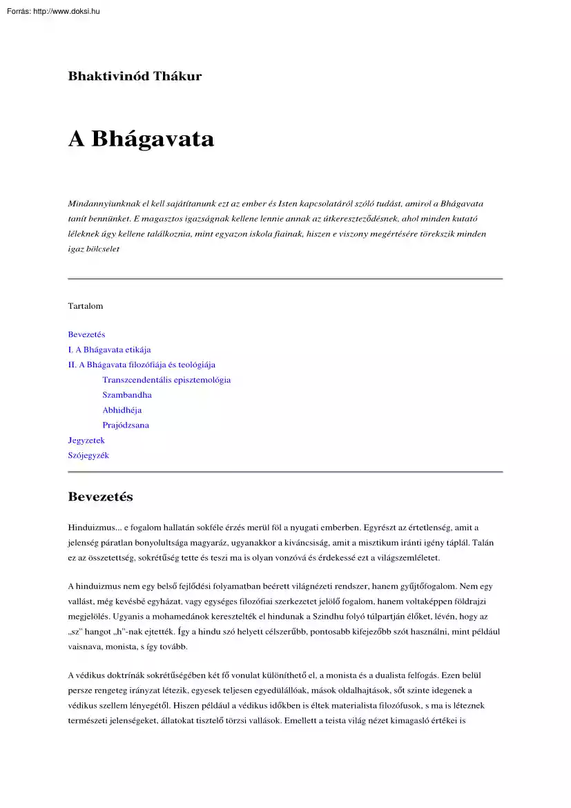 Bhaktivinód Thákur - A bhágavata