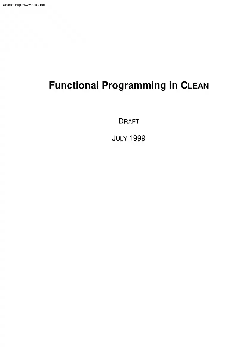 Functional Programming in CLEAN