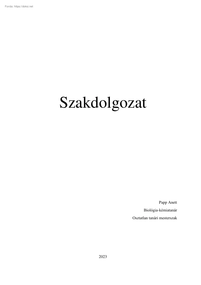 Papp Anett - A halásztelki tanösvény szakmódszertani feldolgozása
