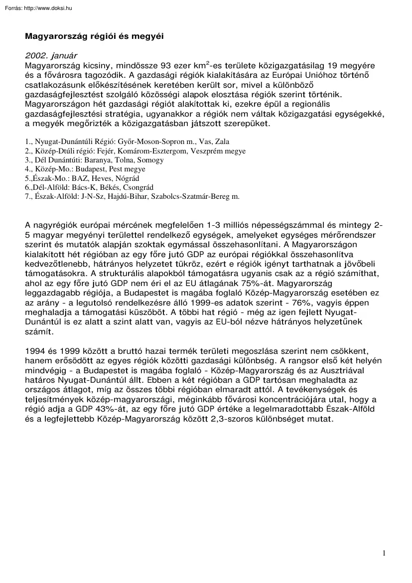 Magyarország régiói és megyéi