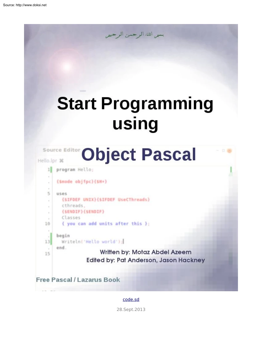 Motaz Abdel Azeem - Start programming using Object Pascal (Free Pascal)