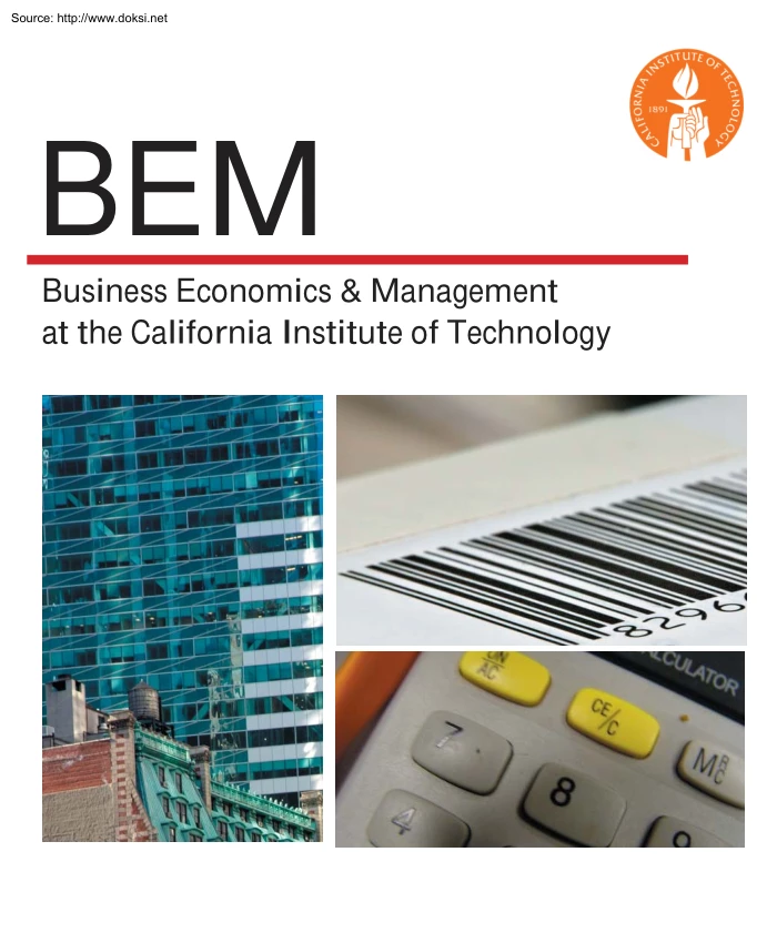 Business Economics and Management at the California Institute of Technology