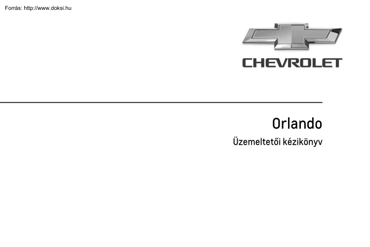 Chevrolet Orlando üzemeltetői kézikönyv