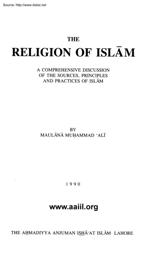 Maulana Muhammad Ali - The Religion of Islam